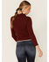 Image #3 - Shyanne Women's Chocolate Collared Ribbed Top, Chocolate, hi-res