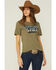 Image #1 - Ranch Dress'n Women's Cowgirl Graphic Tee, Olive, hi-res
