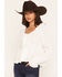 Image #2 - Wonderwest Women's Long Sleeve Lace Trim Button-Front Top, Ivory, hi-res