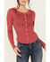 Image #3 - Wrangler Women's Embroidered Long Sleeve Snap Shirt , Light Red, hi-res