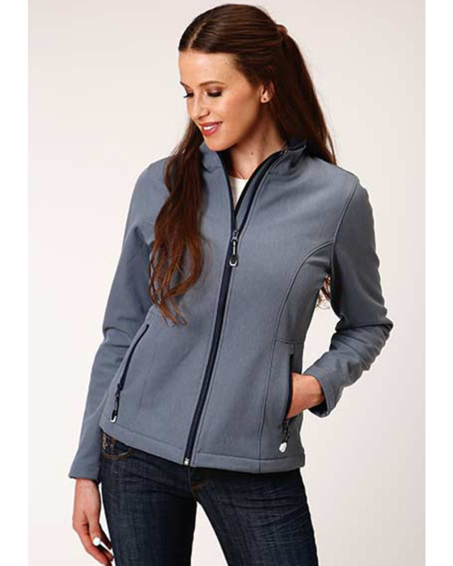 Roper Women s Blue Heathered Softshell Jacket