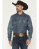 Image #1 - Kimes Ranch Men's Memphis Denim Long Sleeve Snap Western Shirt, Indigo, hi-res