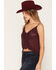 Image #2 - Idyllwind Women's Santa Rosa Embroidered Georgette Tank, Wine, hi-res