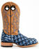 Image #2 - Cody James Men's Exotic Pirarucu Western Boots - Broad Square Toe , Blue, hi-res