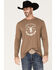 Cody James Men's Stay Free Logo Graphic Long Sleeve T-Shirt, Brown, hi-res
