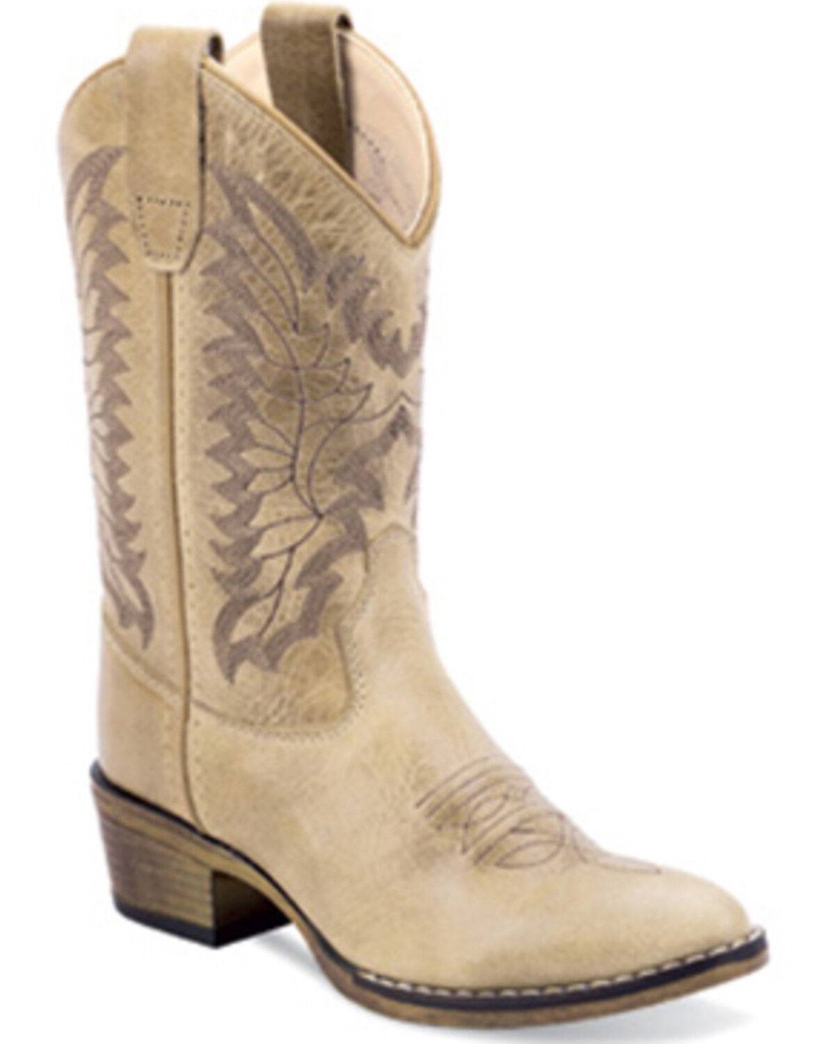 Image #1 - Old West Boys' Western Boots - Round Toe, Ivory, hi-res