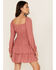 Image #4 - Ash & Violet Women's Solid Long Sleeve Mini Dress, Pink, hi-res