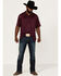Image #2 - RANK 45® Men's Gazer Textured Solid Short Sleeve Polo Shirt , Purple, hi-res