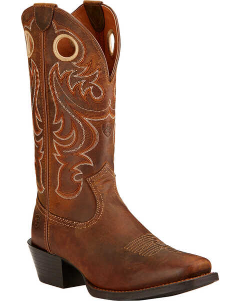 Image #1 - Ariat Men's Sport Western Performance Boots - Square Toe, Brown, hi-res