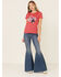 Rock & Roll Denim Women's Red Texas Rodeo Tee, Red, hi-res