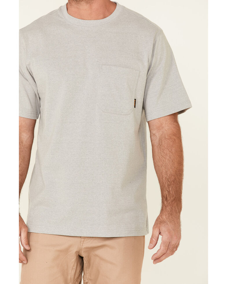 Hawx Men's Solid Light Grey Forge Short Sleeve Work Pocket T-Shirt , Light Grey, hi-res