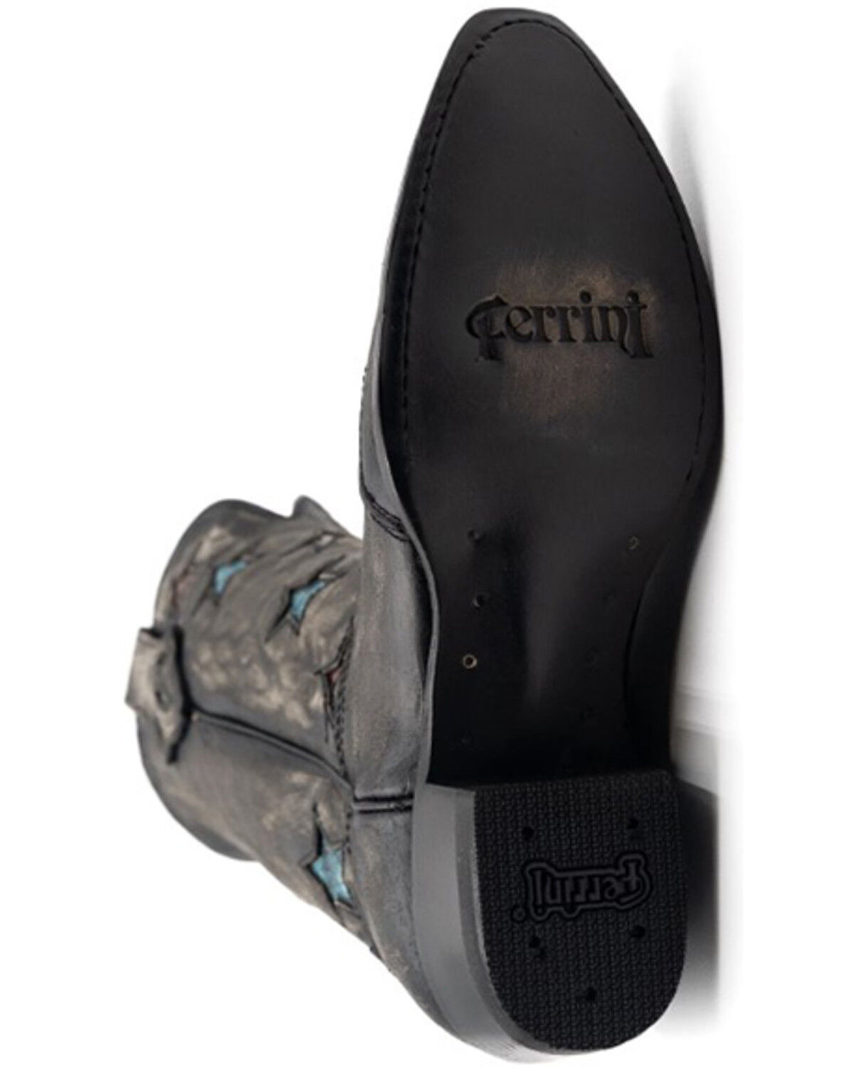 Image #7 - Ferrini Women's Estrella Star Inlay Tall Western Boots - Snip Toe, Charcoal, hi-res