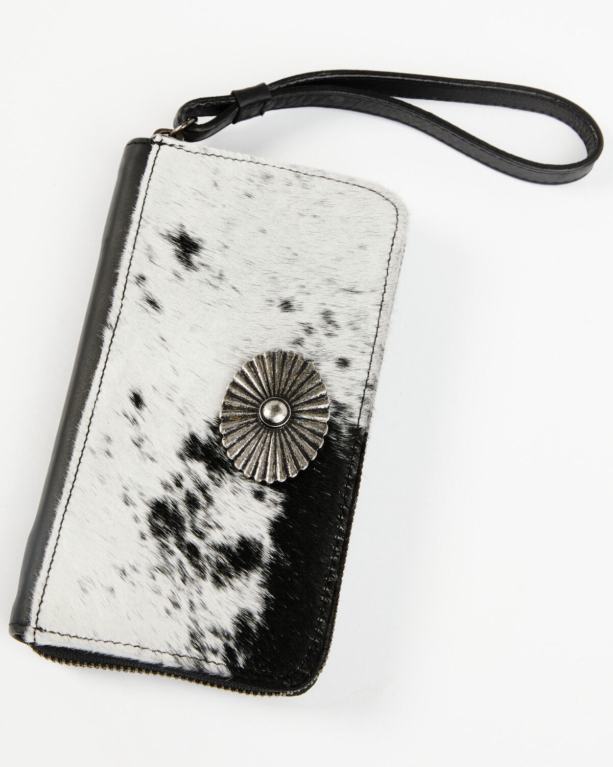Idyllwind Women's Laredo Hair-on Cowhide Wristlet Wallet, Black, hi-res