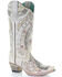 Corral Women's Crystal Floral Embroidery Western Boots - Snip Toe, Ivory, hi-res