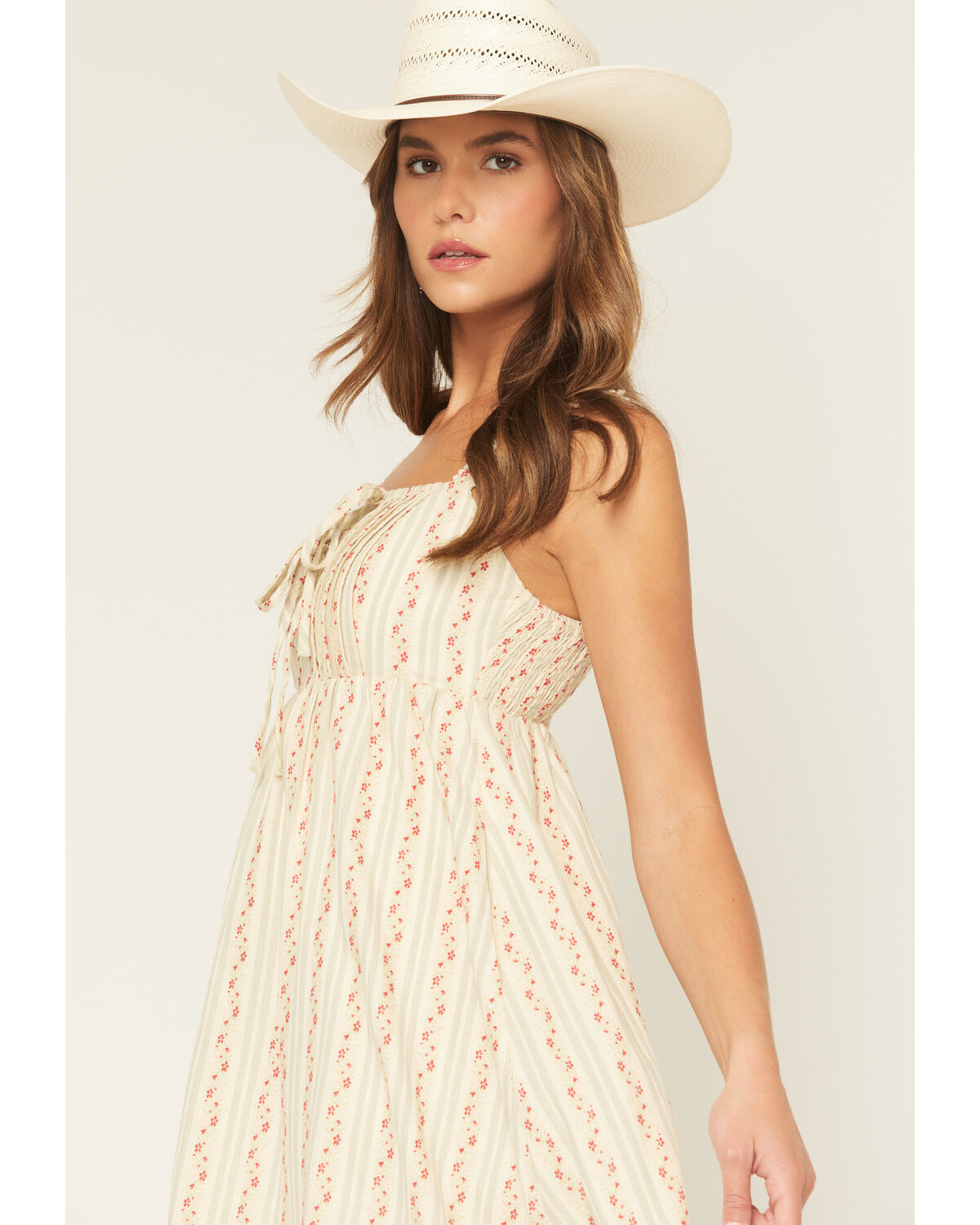 Image #2 - Listicle Floral Wallpaper Print Sleeveless Midi Dress, Sage, hi-res