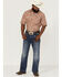 Roper Men's Dusty Trail Paisley Print Short Sleeve Pearl Snap Western Shirt , Orange, hi-res
