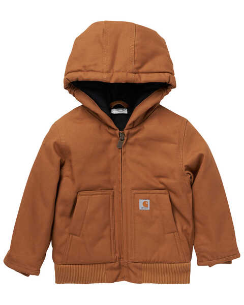 Carhartt Boys' Brown Hooded & Insulated Active Jacket, Brown, hi-res