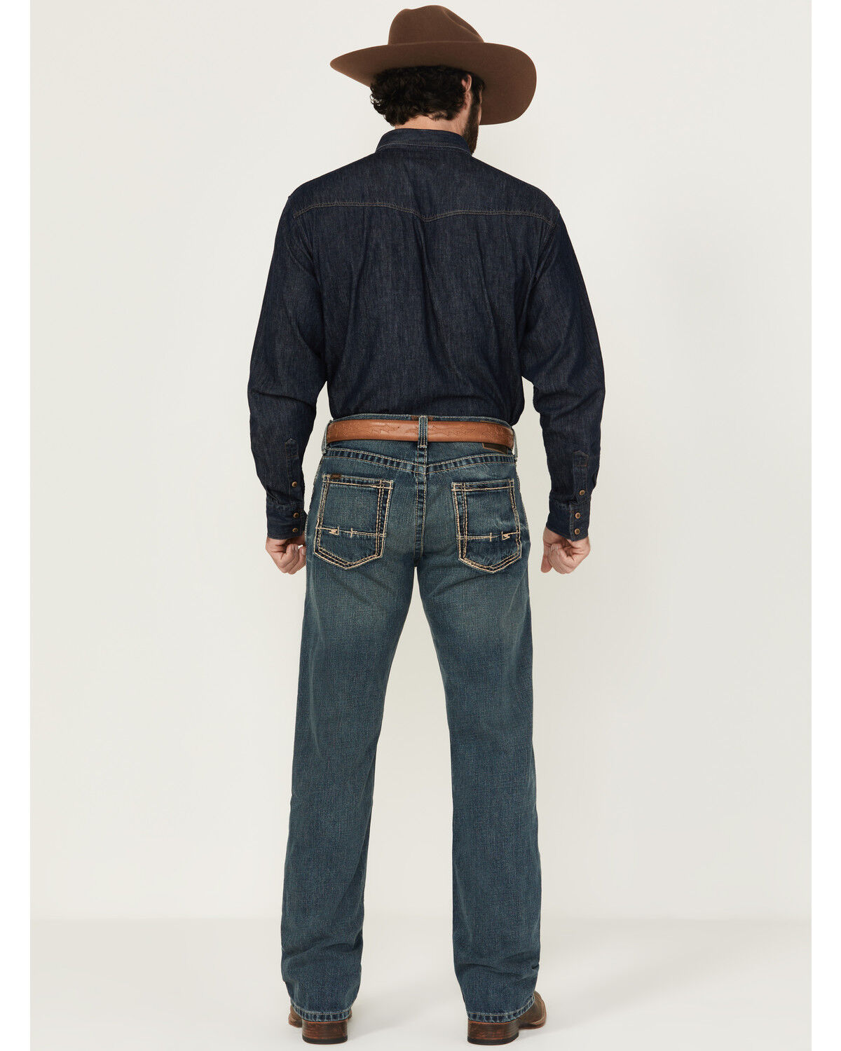 Image #5 - Ariat Men's M5 Gulch Medium Wash Low Rise Straight Denim Jeans, Med Wash, hi-res
