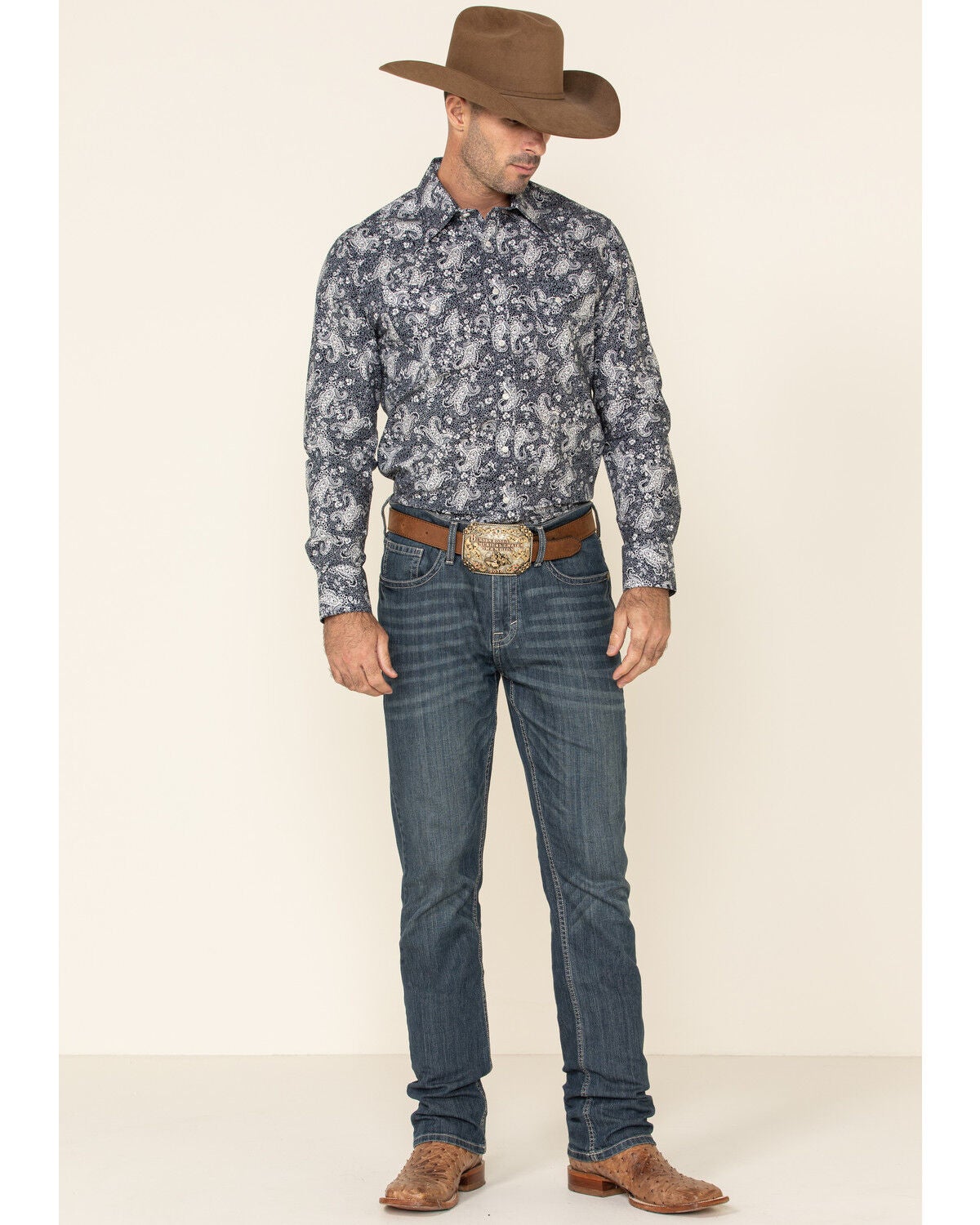 Image #2 - Rock & Roll Denim Men's Paisley Print Long Sleeve Western Shirt, , hi-res