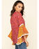 Image #3 - Red Label by Panhandle Women's Print Bell Sleeve Top , Dark Pink, hi-res