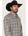 Image #2 - Wrangler Men's Bucking Cancer Plaid Print Long Sleeve Button-Down Western Shirt, Black, hi-res