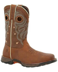 Durango Women's Maverick Waterproof Western Work Boots - Steel Toe, Tan, hi-res