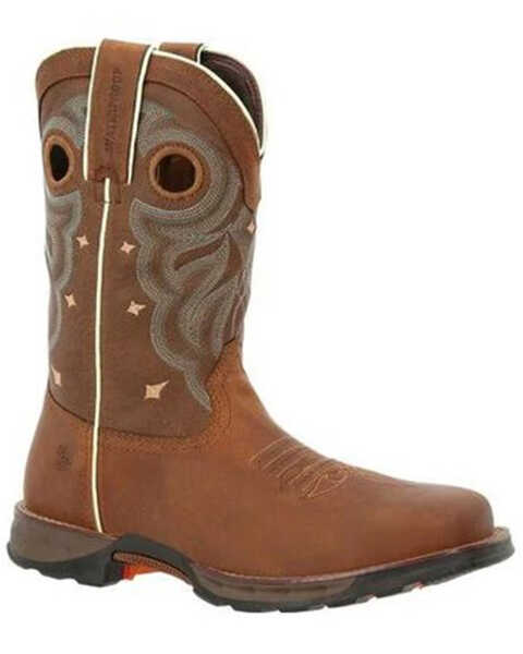 Image #1 - Durango Women's Maverick Waterproof Western Work Boots - Steel Toe, Tan, hi-res