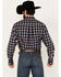 Image #4 - Cinch Men's Plaid Print Long Sleeve Button-Down Western Shirt - Big , Navy, hi-res