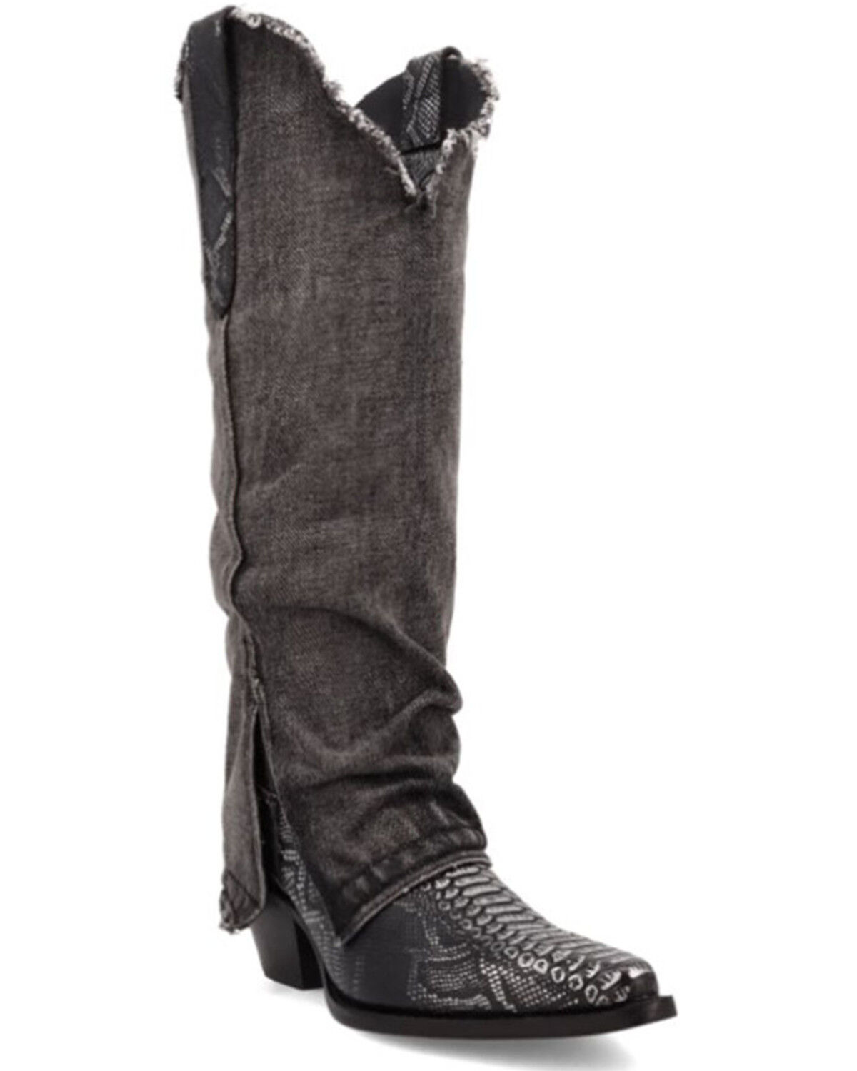 Image #1 - Dingo Women's Shabby Tall Western Boots - Snip Toe, Black, hi-res