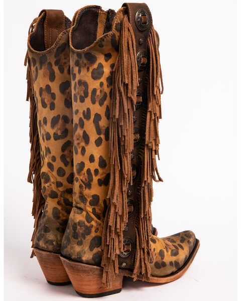 Image #7 - Liberty Black Women's Chita Miel Fringe Western Boots - Pointed Toe , Cheetah, hi-res