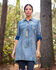 Image #1 - Ryan Michael Women's Serape Jacquard Tunic, Indigo, hi-res
