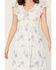 Image #3 - Ash & Violet Women's Floral Print Short Sleeve Midi Dress, White, hi-res