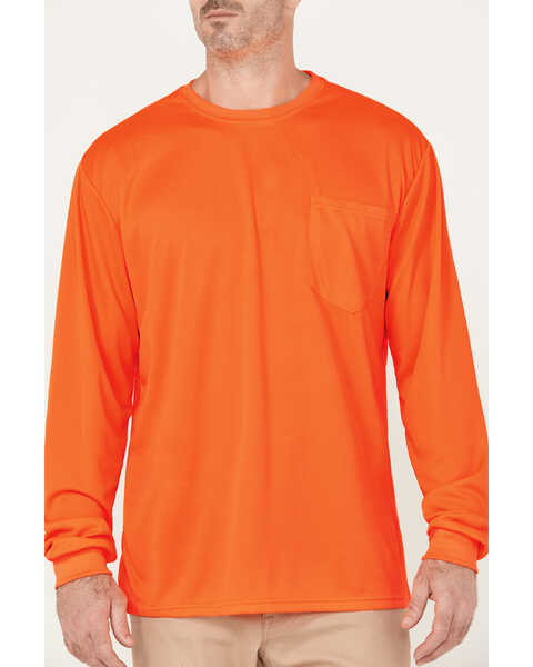 Image #2 - Hawx Men's High-Visibility Long Sleeve Work Shirt, Orange, hi-res