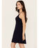 Image #2 - Angie Women's Eyelet Front Twist Sleeveless Mini Dress, Navy, hi-res