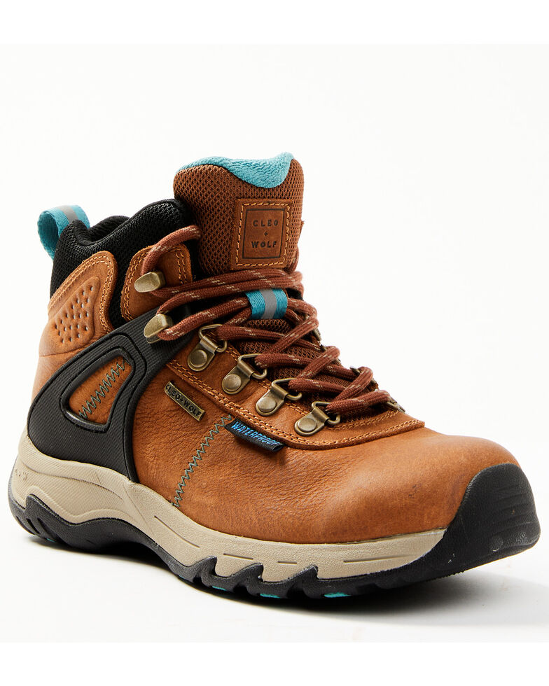 Cleo + Wolf Talon 2 Lace-Up Hiking Boot - Broad Square Toe, Teal, hi-res
