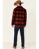 Image #4 - Powder River Outfitters Men's Red Ombre Plaid Wool Button-Front Shirt Jacket , Black/red, hi-res