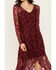 Image #4 - Shyanne Women's Lace Long Sleeve Maxi Dress, Maroon, hi-res