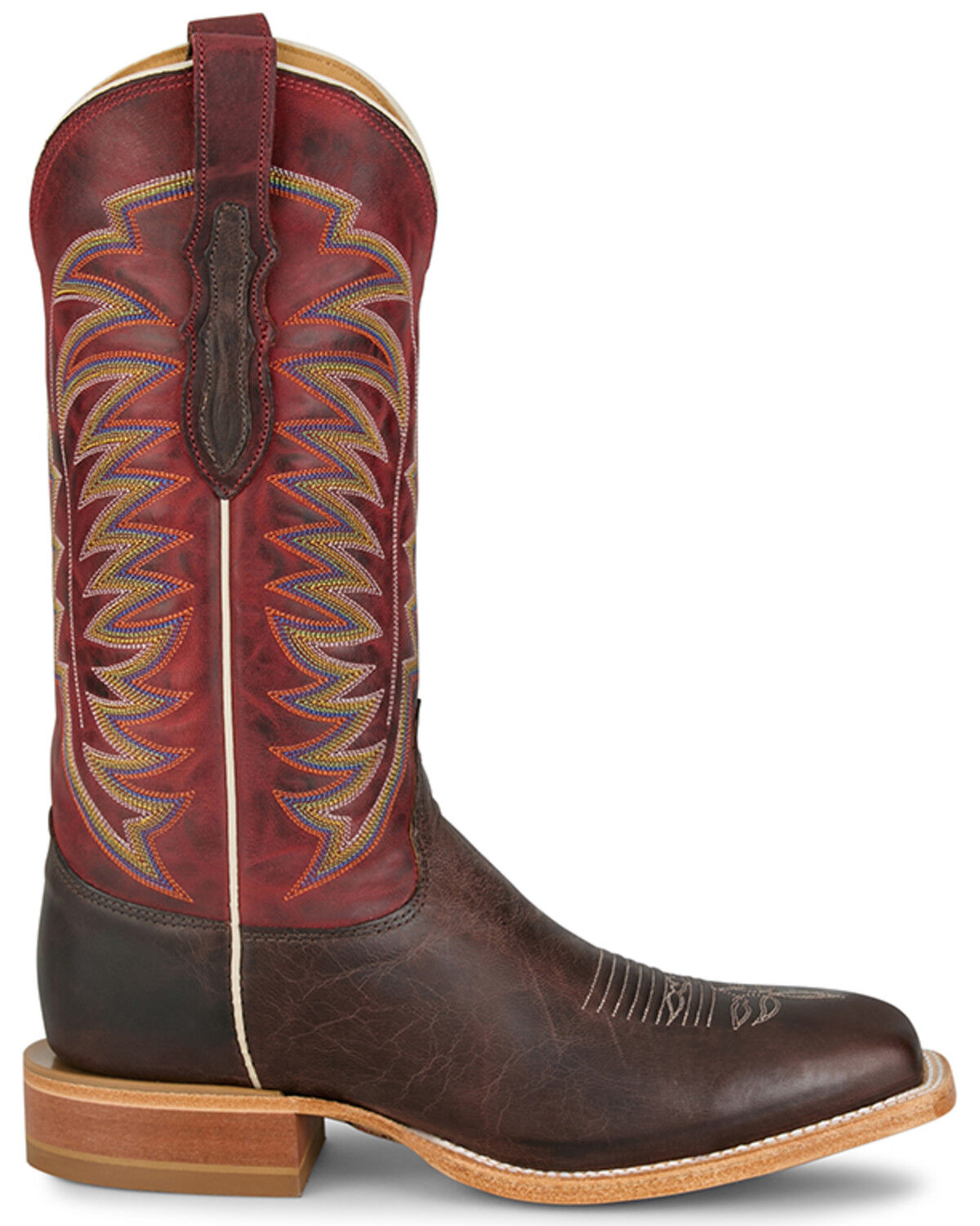 Image #2 - Justin Men's Burchett Western Boots - Square Toe, Chocolate, hi-res
