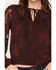 Image #3 - Idyllwind Women's Delwood Tie-Front Long Sleeve Blouse, Wine, hi-res