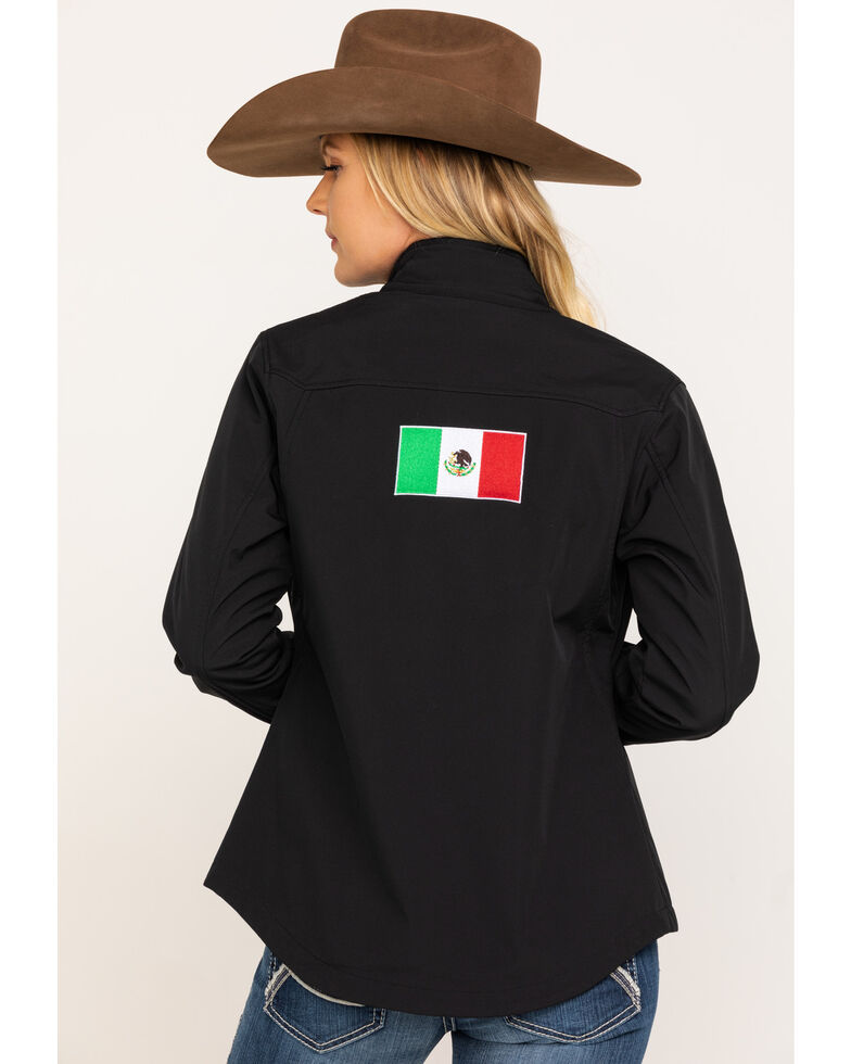 Ariat Women's Classic Team Mexico Flag Softshell Jacket, Black, hi-res