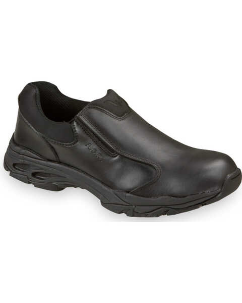Thorogood Men's ASR Leather Slip-On Uniform Shoes - Soft Toe, Black, hi-res