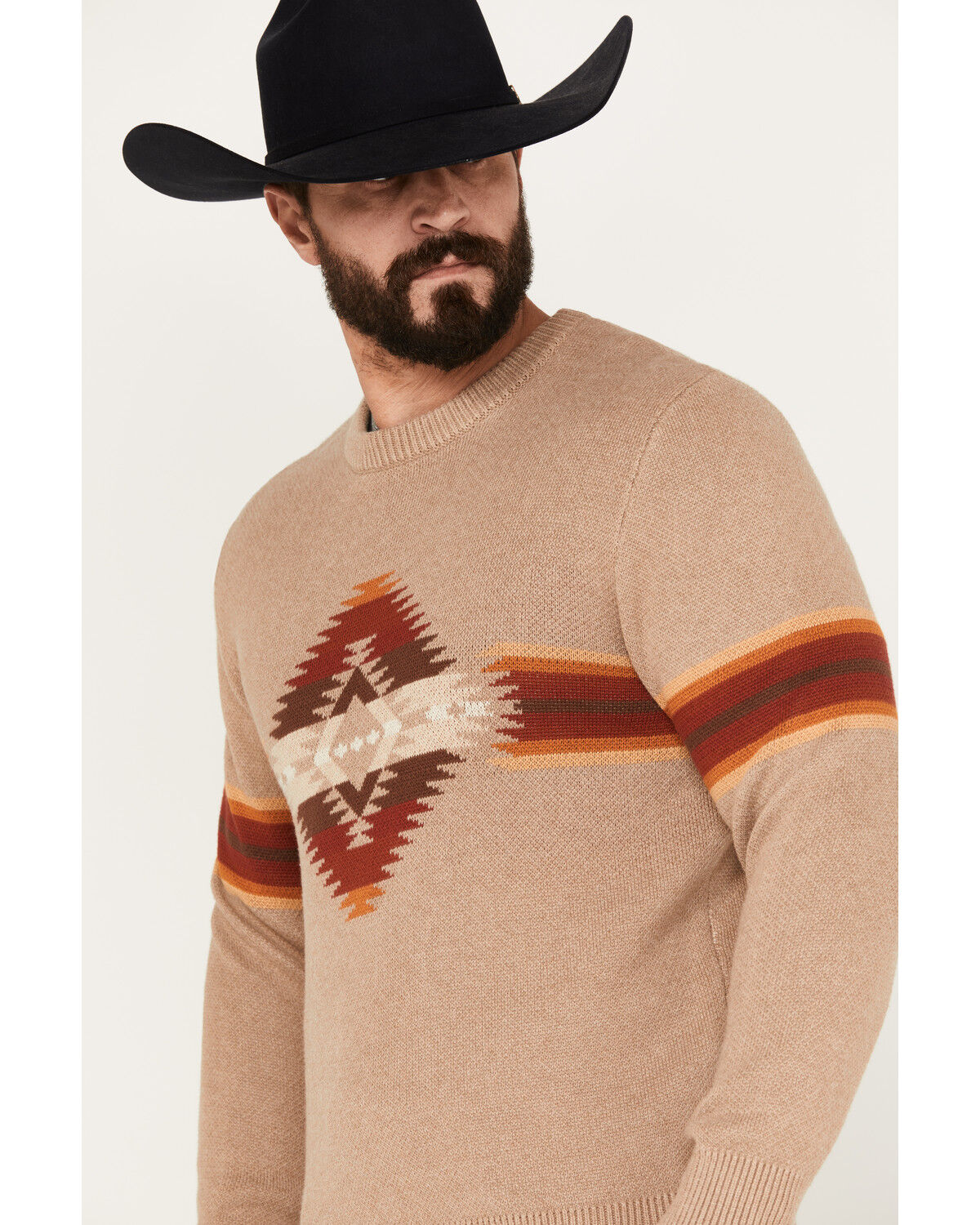 Image #2 - Pendleton Men's Mission Trailers Sweater, Tan, hi-res