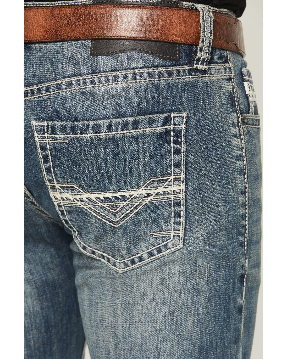 Image #4 - Rock & Roll Denim Men's Pistol Dark Wash Bootcut Denim Jeans, Dark Wash, hi-res