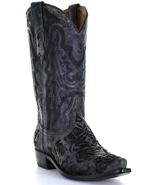 Corral Men's Exotic Alligator Western Boots - Snip Toe, Black, hi-res