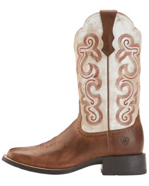 Image #3 - Ariat Women's Quickdraw Western Boots - Square Toe, Brown, hi-res