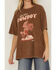 Image #3 - Ariat Women's Wild West Cowboy Short Sleeve Oversized Graphic Tee, Brown, hi-res