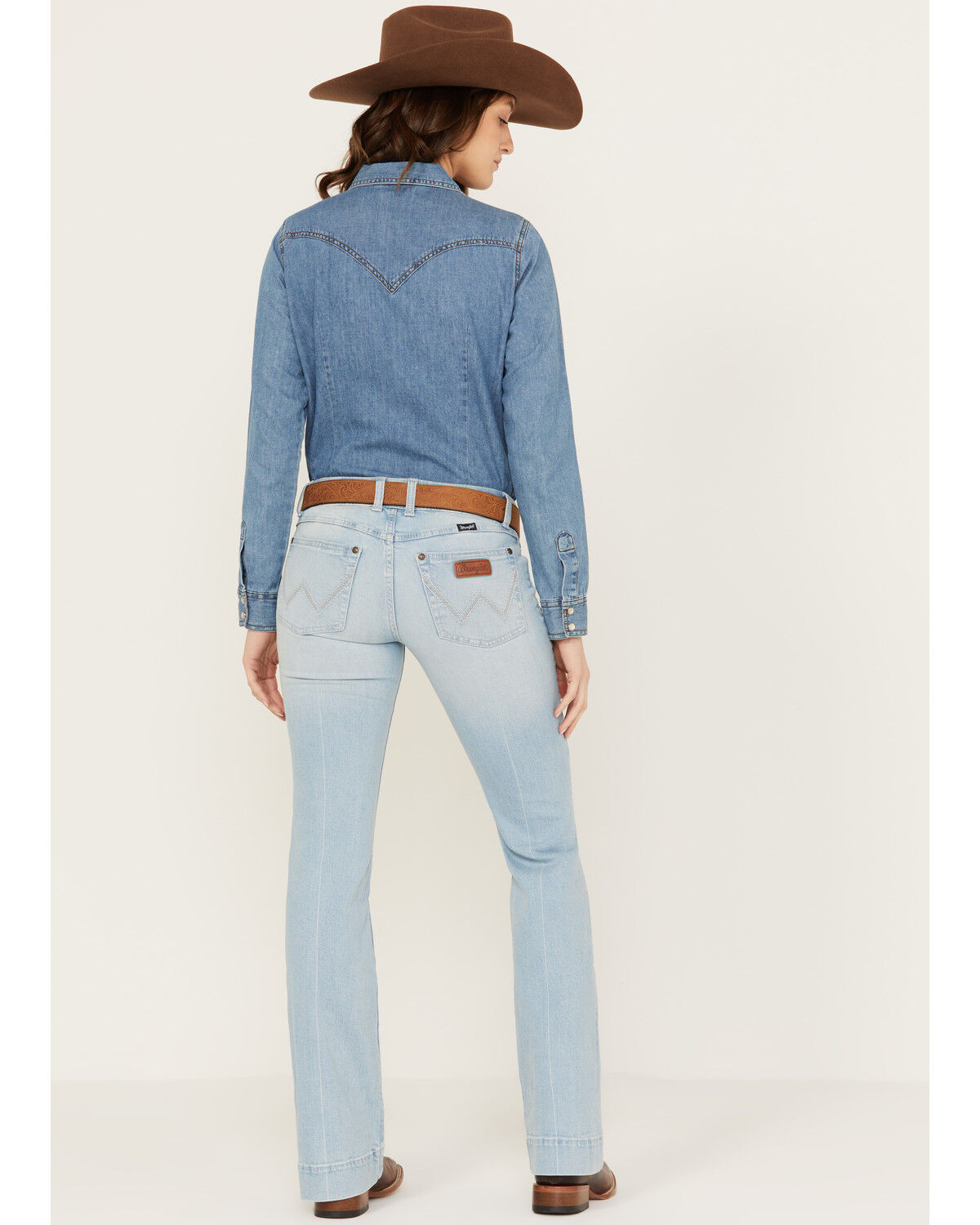Image #3 - Wrangler Retro Women's Mid Rise Light Wash Mae Wide Leg Trouser Jeans, Light Wash, hi-res