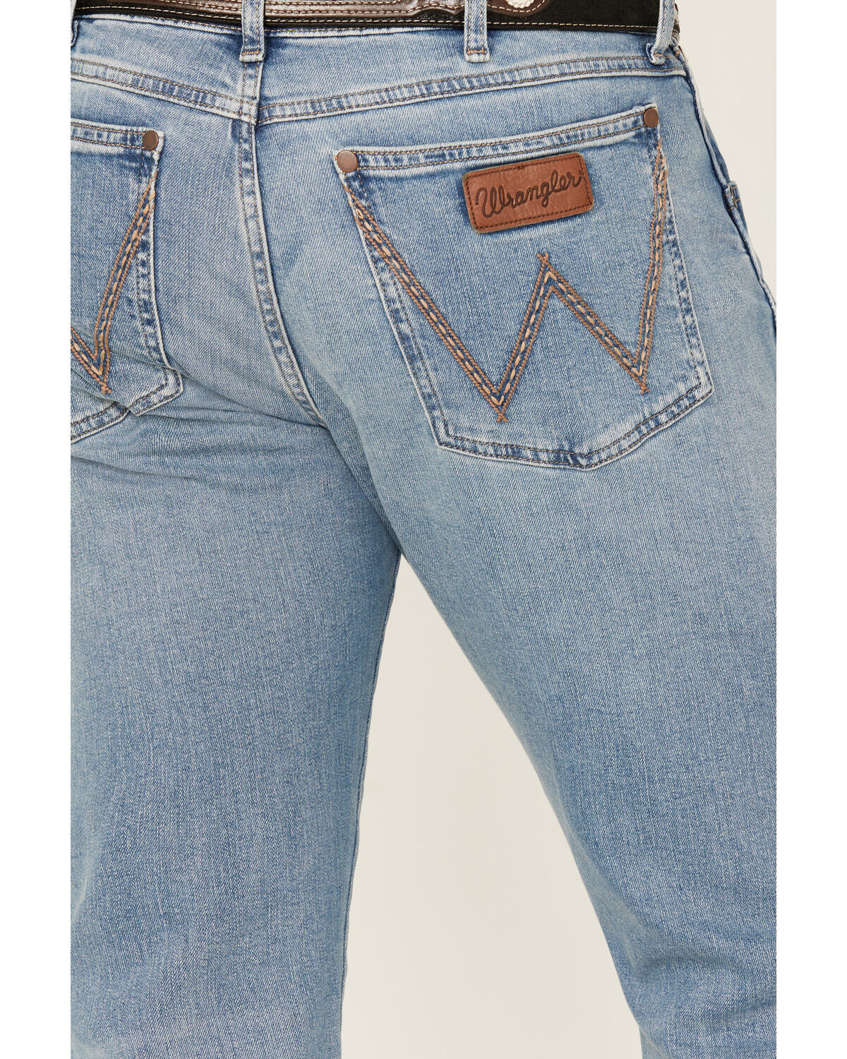 Image #4 - Wrangler Retro Men's Light Wash Flintlock Slim Bootcut Stretch Denim Jeans - Long, Light Wash, hi-res
