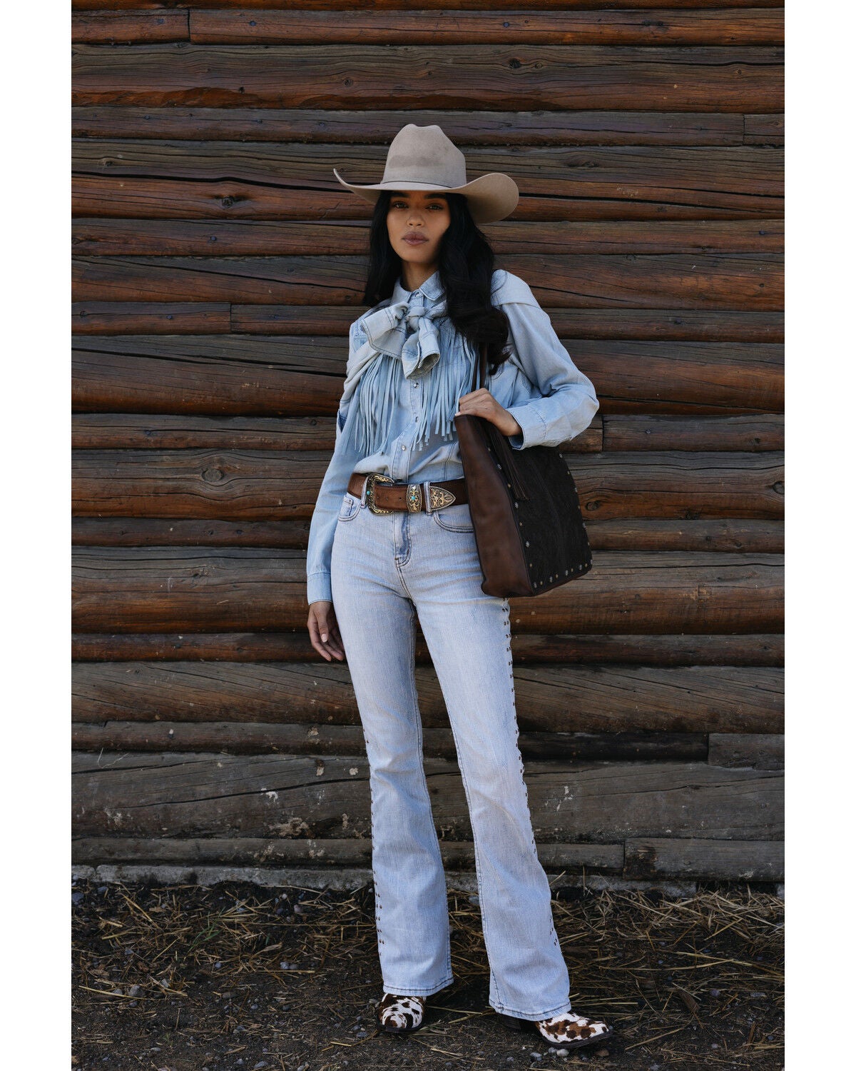 Idyllwind Women's Granada Gypsy High Rise Studded Side Seam Bootcut Jeans, Light Wash, hi-res