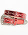 Image #1 - Shyanne Girl's Metallic Crystal Stone Belt , Red, hi-res